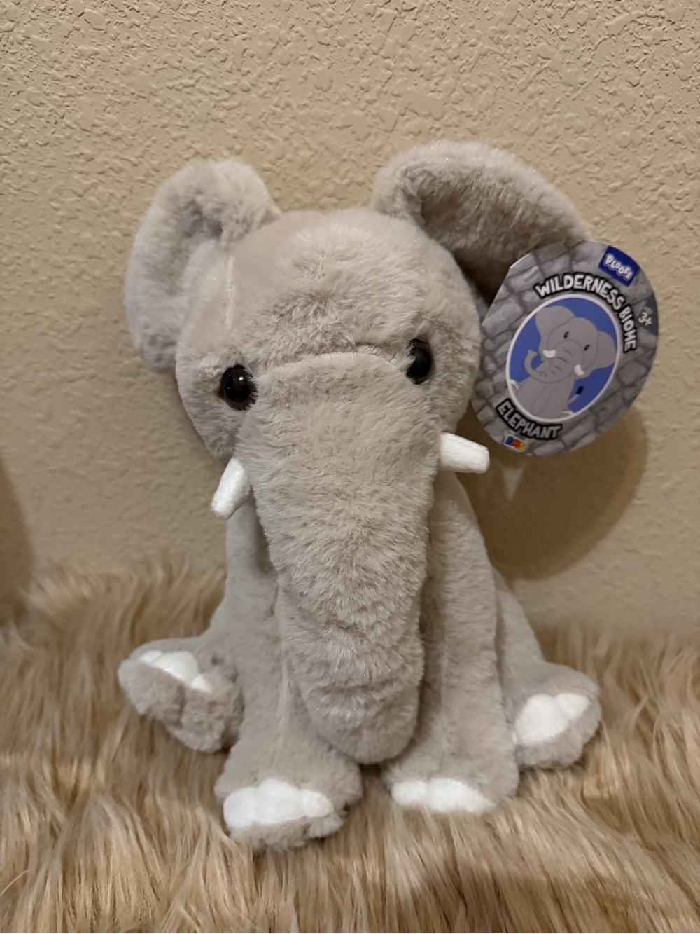 Plush Elephant Toy - Gray